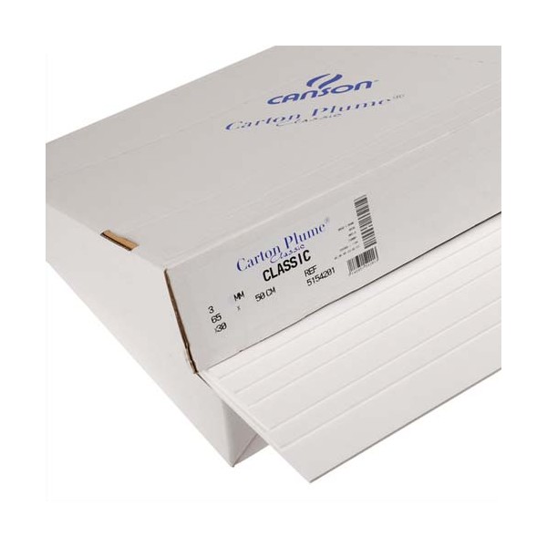 CANSON Feuille de carton plume blanc 70 x 100 cm épaisseur 5 mm