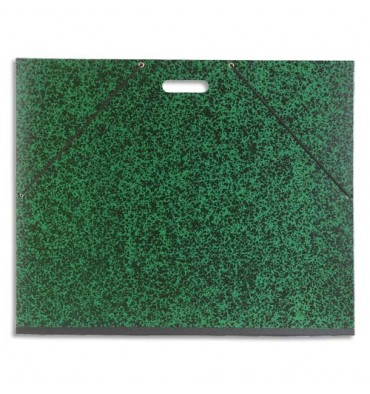 EXACOMPTA Carton à dessin vert avec poignée et élastique 59 x 72 cm 