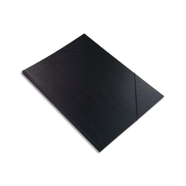 EXACOMPTA Carton à dessin avec élastiques vergé kraft noir 45 x 32 cm noir