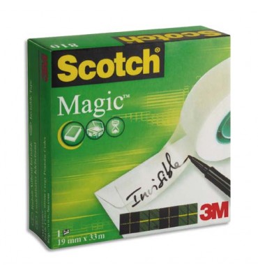 SCOTCH Ruban adhésif invisible Magic 810 en boîte individuelle, 19 mm x 33 m