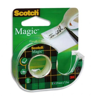 SCOTCH Ruban adhésif invisible Magic 810 sur dévidoir plastique 19 mm x 25 m