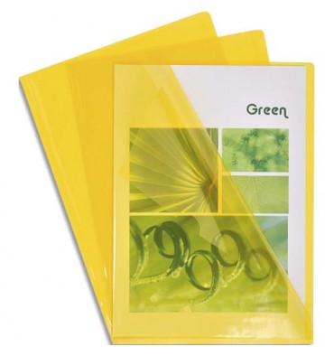 EXACOMPTA Boîte de 100 pochettes coin en PVC 13/100e, coloris jaune