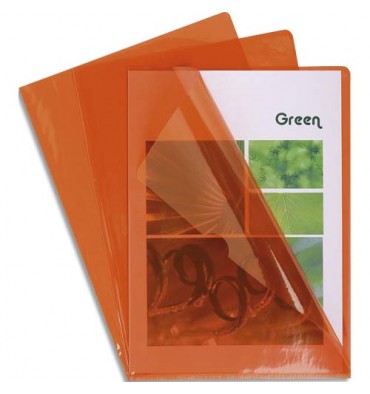 EXACOMPTA Boîte de 100 pochettes coin en PVC 13/100e, coloris orange