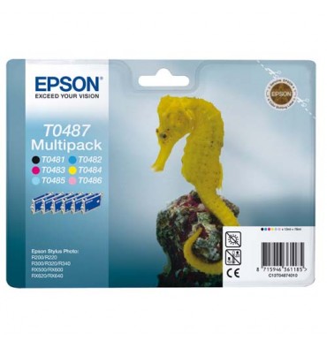 EPSON Pack de 6 cartouches couleurs jet d'encre T0487