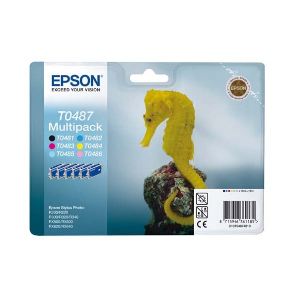 EPSON Pack de 6 cartouches couleurs jet d'encre T0487