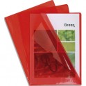 EXACOMPTA Boîte de 100 pochettes coin en PVC 13/100e, coloris rouge