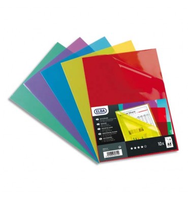 ELBA Boîte de 100 pochettes-coins en PVC 15/100e, coloris assortis 
