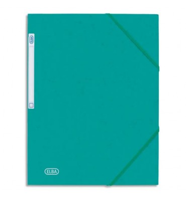 ELBA Chemise 3 rabats et élastique Eurofolio en carte lustrée 5/10e, coloris vert