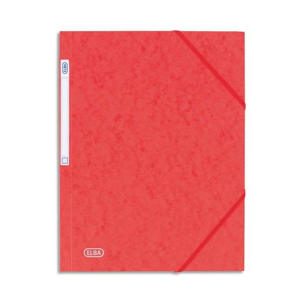 ELBA Chemise 3 rabats et élastique Eurofolio en carte lustrée 5/10e, coloris rouge
