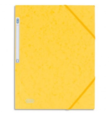 ELBA Chemise 3 rabats et élastique Eurofolio en carte lustrée 5/10e, coloris jaune