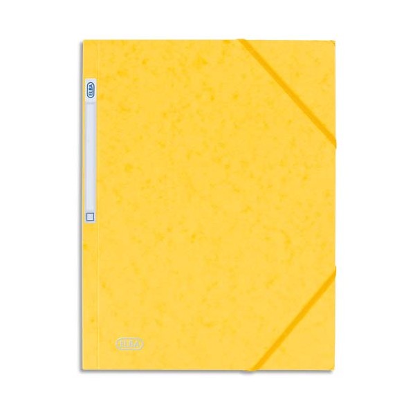 ELBA Chemise 3 rabats et élastique Eurofolio en carte lustrée 5/10e, coloris jaune