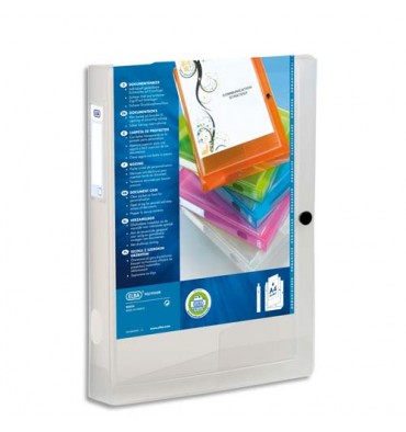 ELBA Boîte de classement transparence personnalisable POLYVISION 24 x 32 cm, dos 4 cm, coloris incolore