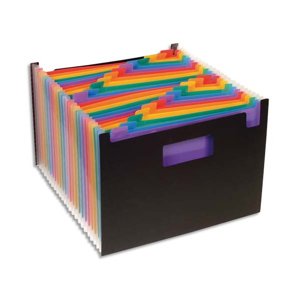 VIQUEL Trieur Seatcase Rainbow Class 24 compartiments, en polypropylène 7/10e, 2 poignées, noir intérieur multicolore