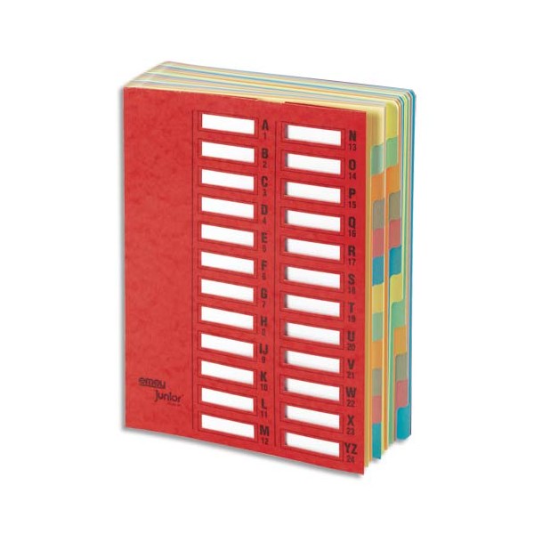 EMEY Trieur EMEY JUNIOR en carte avec système clip, 24 compartiments, coloris rouge