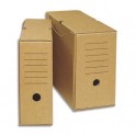 NEUTRE Boîtes à archives eco, dos de 20 cm, en carton ondulé kraft brun