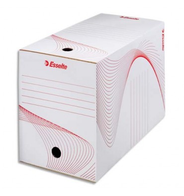 ESSELTE Boîtes à archives, dos de 20 cm, en carton ondulé kraft blanc, conditionnement par cerclage