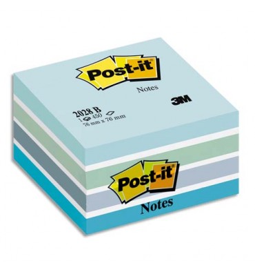 POST-IT Cube Light Relax 7,6 x 7,6 cm - 450 feuilles Pastel bleu