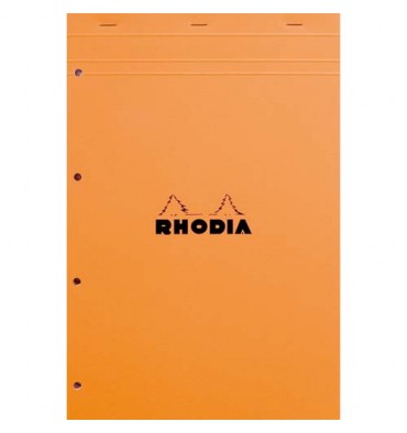 RHODIA Bloc de direction couverture orange 80 feuilles détachables+perforées format A4+ réglure 5x5