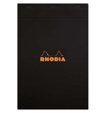 RHODIA Bloc agrafé en-tête couverture noire n°19 format 21 x 31,8 cm réglure 5x5