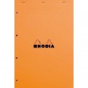 RHODIA Bloc de direction couverture orange 80 feuilles détachables perforées format A4+ réglure Seyès