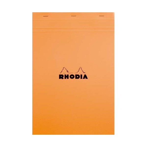 RHODIA Bloc de direction couverture orange 80 feuilles détachables format A4+ réglure ligné