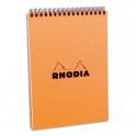 RHODIA Bloc de direction couverture reliure intégrale en-tête orange 80 feuilles format A5 réglure 5x5