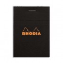 RHODIA Bloc de direction couverture noire 80 feuilles (160 pages) format A7 réglure 5x5