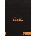 RHODIA Bloc coloR agrafé en-tête 14,8 x 21 cm 140 pages lignées. Couverture rembordée noire