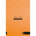 RHODIA Bloc coloR agrafé en-tête 21 x 31,8 cm 140 pages lignées. Couverture rembordée orange