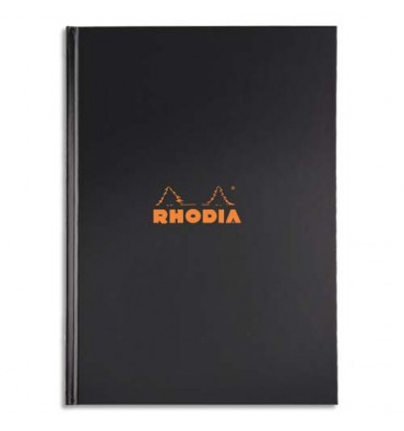 RHODIA Cahier brochure rembordée RHODIActive A4, 192 pages non perforées 5x5. Couverture noire