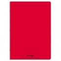 CONQUERANT Cahier piqûre 96 pages Seyès 17 x 22 cm. Couverture polypropylène rouge