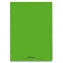 CONQUERANT Cahier piqûre 96 pages Seyès 17 x 22 cm. Couverture polypropylène vert