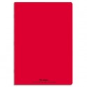 CONQUERANT Cahier piqûre 96 pages Seyès 21 x 29,7 cm. Couverture polypropylène rouge
