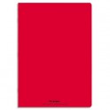 CONQUERANT Cahier piqûre 96 pages Seyès 24 x 32 cm. Couverture polypropylène rouge