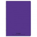 CONQUERANT Cahier piqûre 96 pages Seyès 17 x 22  cm. Couverture polypropylène violet