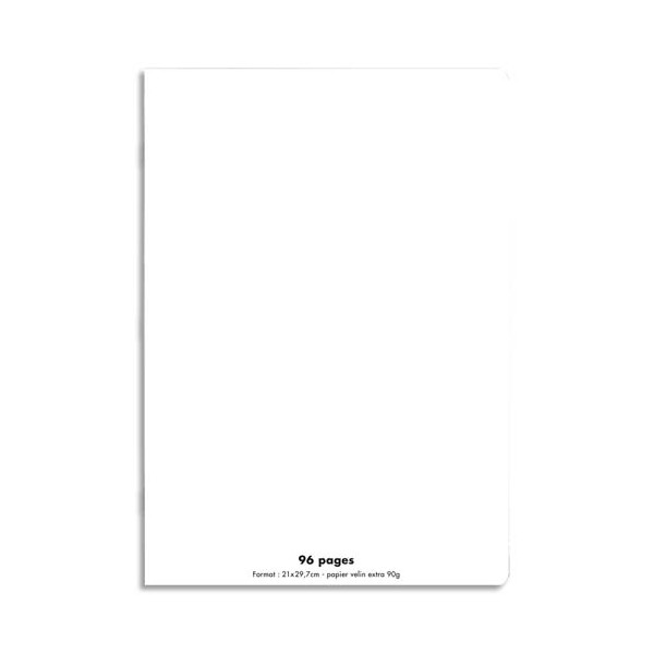 CONQUERANT Cahier piqûre 96 pages Seyès 21 x 29,7 cm. Couverture polypropylène incolore