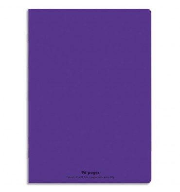 CONQUERANT Cahier piqûre 96 pages Seyès 21 x 29,7 cm. Couverture polypropylène violet