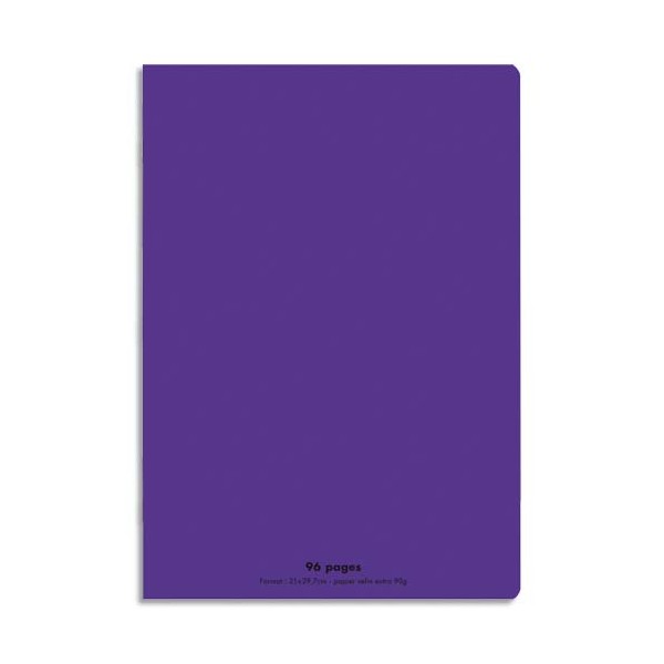 CONQUERANT Cahier piqûre 96 pages Seyès 21 x 29,7 cm. Couverture polypropylène violet