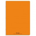 CONQUERANT Cahier piqûre 96 pages Seyès 24 x 32 cm. Couverture polypropylène orange