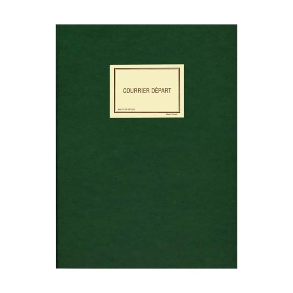 ELVE Registre pour enregistrement du courrier départ 150 pages en 25 x 32 cm. Coloris vert SP520