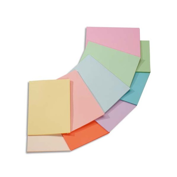 CLAIREFONTAINE Ramette 5x100 feuilles papier couleur Trophée 80g A3 assortis pastel