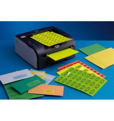 TECHMAY LOGETIQ Boîte de 400 étiquettes couleur 105 x 148,5 mm jaune vif sur format A4