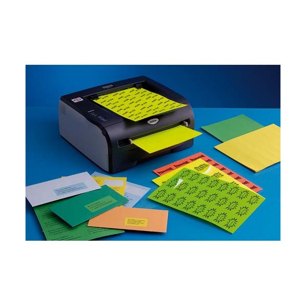 TECHMAY LOGETIQ Boîte de 400 étiquettes couleur 105 x 148,5 mm bleu vif sur format A4