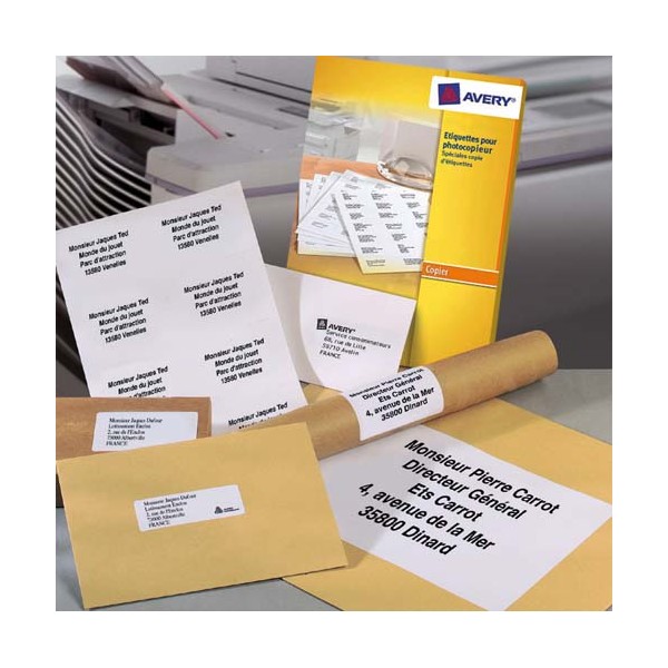 AVERY Boîte de 800 étiquettes copieur 105 x 70 mm blanc DP080-100