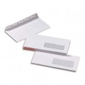 PERGAMY 500 enveloppes blanches auto-adhésives 80g, 110 x 220 mm a fenêtre