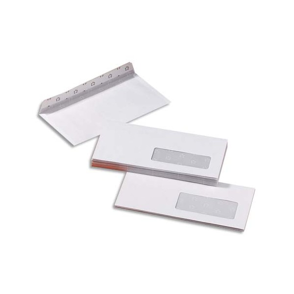PERGAMY Boîte de 500 enveloppes blanches auto-adhésives 80g format 162 x 229 mm C5 fenêtre 45 x 100 mm