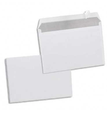 NEUTRE Boîte de 500 enveloppes blanches auto-adhésives 80g format C5 162 x 229 mm