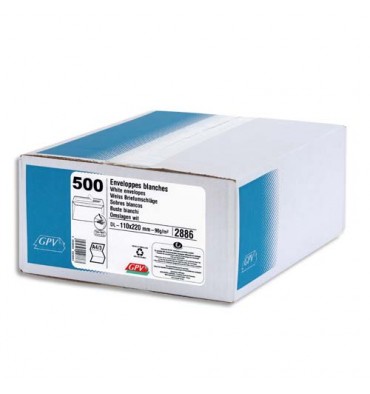 GPV Boîte de 500 enveloppes C5 162 x 229 mm blanches auto-adhésives 90g