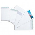 PERGAMY Boîte de 250 pochettes vélin blanc 90g C4 229 x 324 mm fenêtre 50 x 100 mm auto-adhésives  