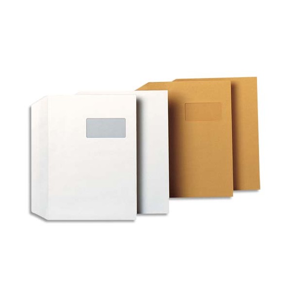 GPV Boîte de 250 enveloppes kraft brun auto-adhésives 90g format C4